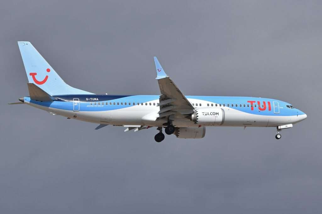 A TUI Boeing 737 MAX 8 operating a flight from Newcastle to Cape Verde u-turned over French airspace and made an emergency landing in Manchester.