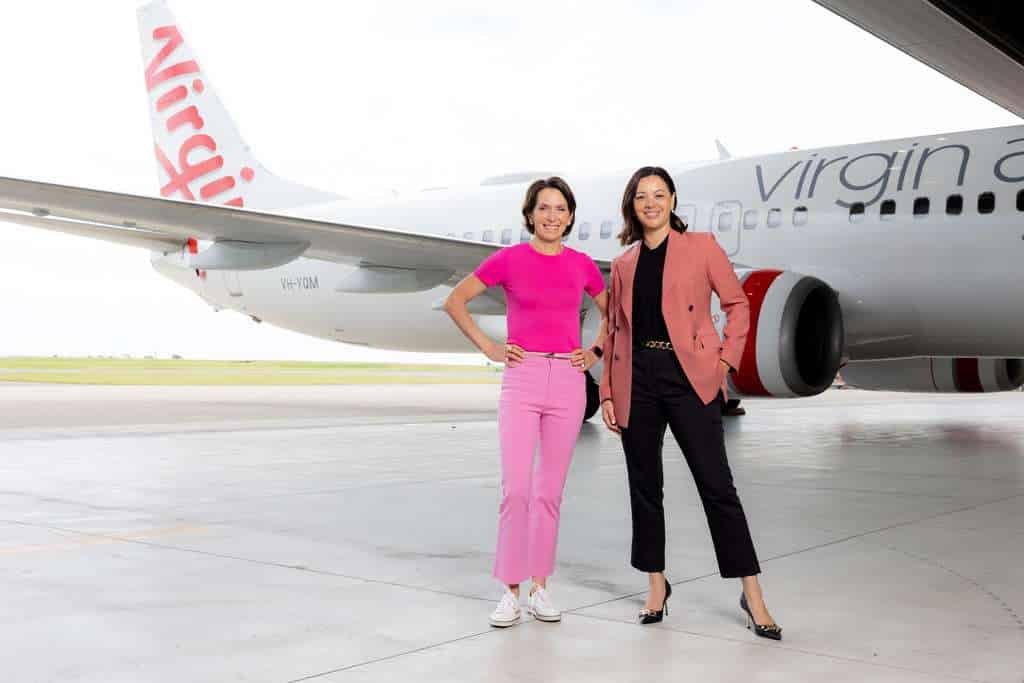 CEOs of Virgin Australia and Queensland Airports Ltd at Gld Coast Airport.