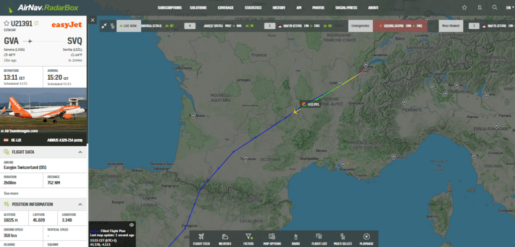 easyJet Flight Geneva-Seville Declares Emergency
