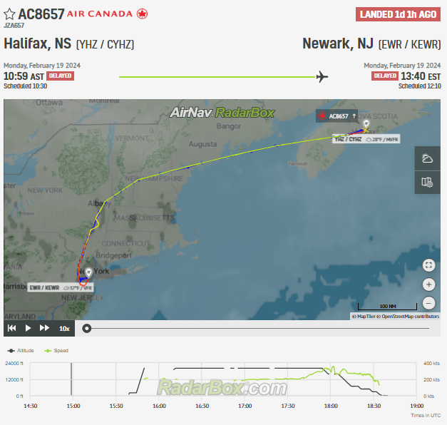 Air Canada Flight Halifax-New York Suffers Mid-Air Security Threat