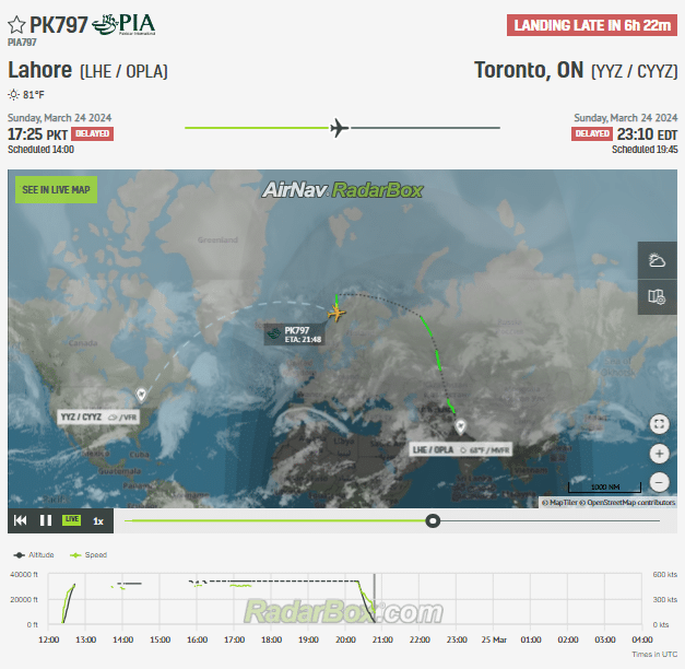 PIA 777 Lahore-Toronto Diverts to Bodo: Emergency Onboard
