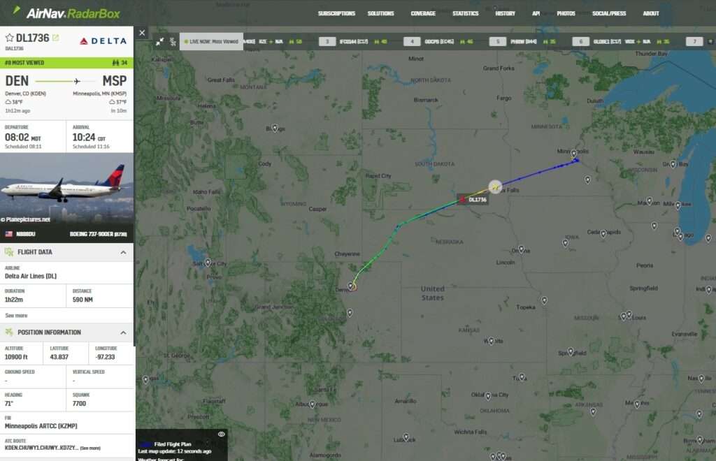 Delta Flight Denver-Minneapolis Declares Emergency