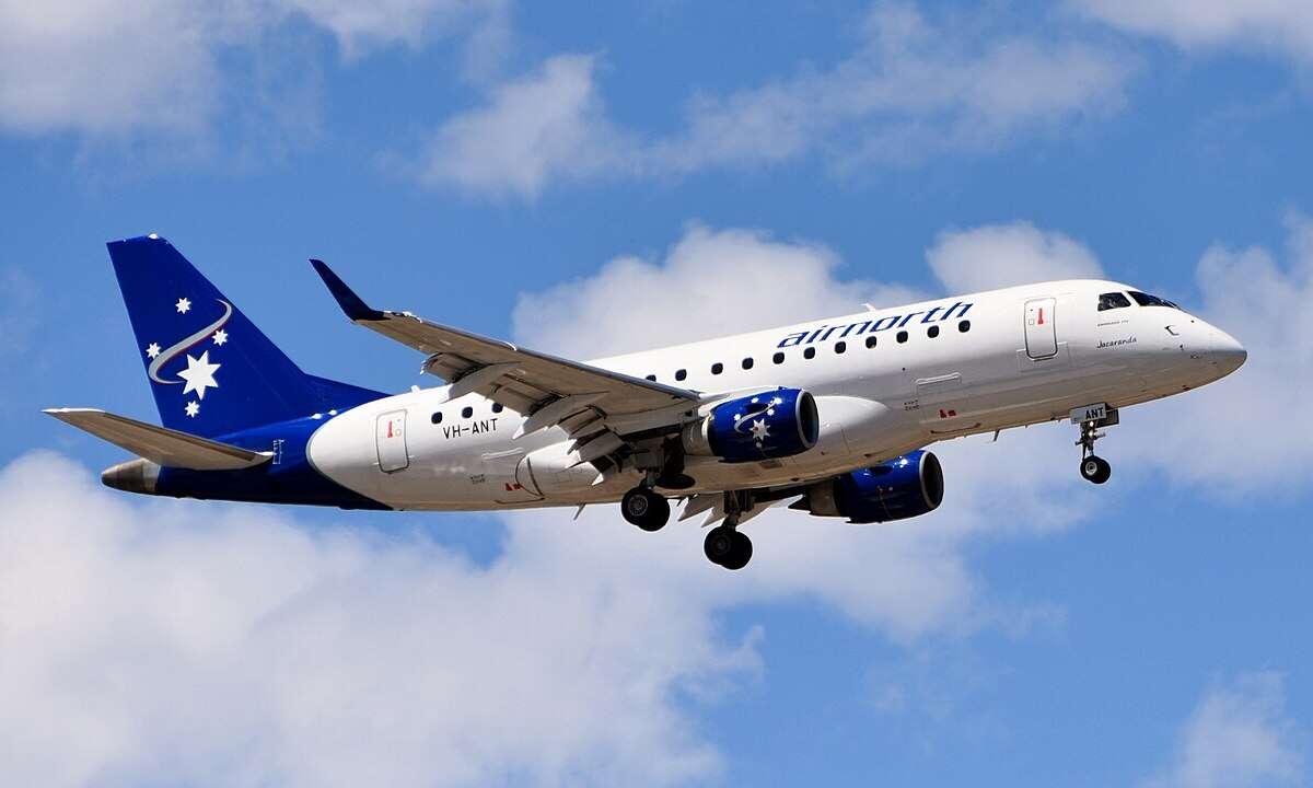 An Airnorth Embraer E170 approaches to land.