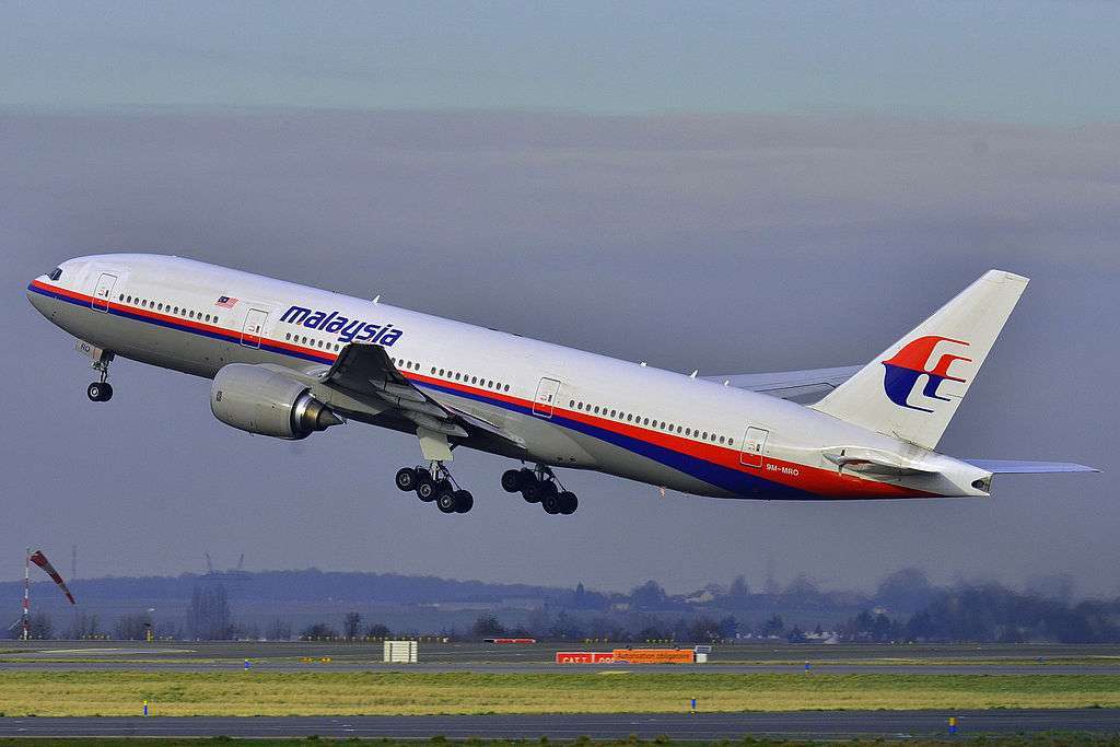 Malaysia Airlines Boeing 777-200ER 9M-MRO takes off.
