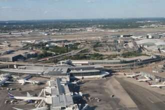 Aerial view of JFK Airport