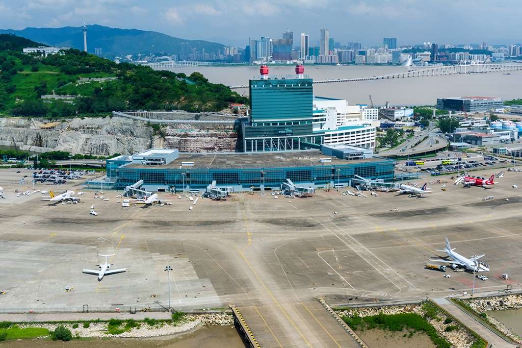 Aerial view of Macau International Airport