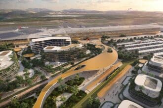 Render of proposed Gold Coast Airport layout.