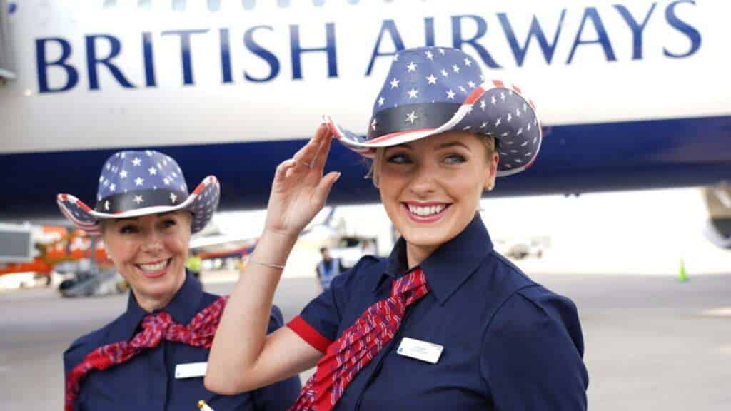 British Airways cabin crew celebrate 10 years in Austin, Texas.
