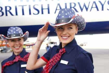 British Airways cabin crew celebrate 10 years in Austin, Texas.