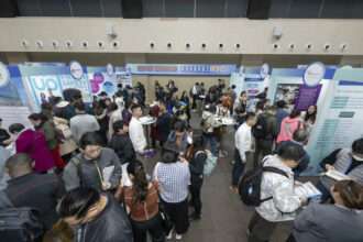 A crowd of attendees at Hong Kong Airport 'Airport Career Day 2024'