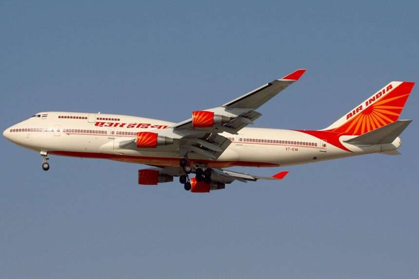 Air India Boeing 747 in flight.