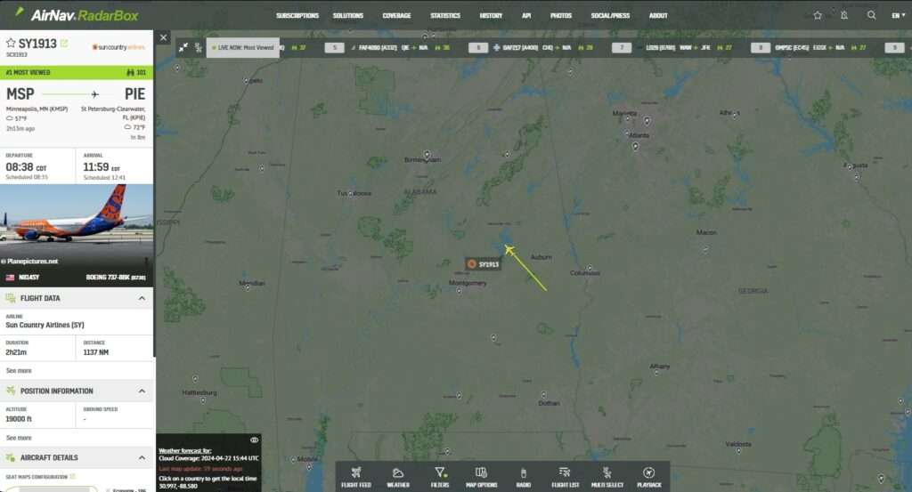 Sun Country 737 Minneapolis-St. Petersburg Declares Emergency