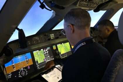 Flight crew of a Delta Air Lines flight tracking the 2024 solar eclipse.