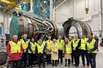 UK CAA personnel tour a Wales aerospace facility.