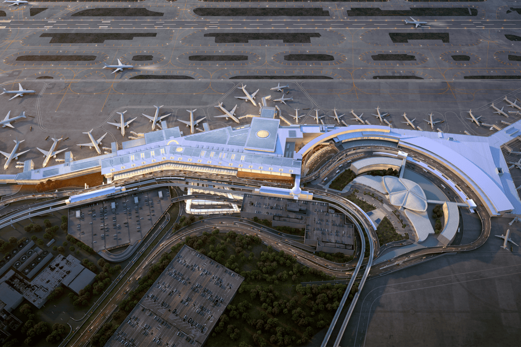 Aerial view of New York JFK Terminal 6