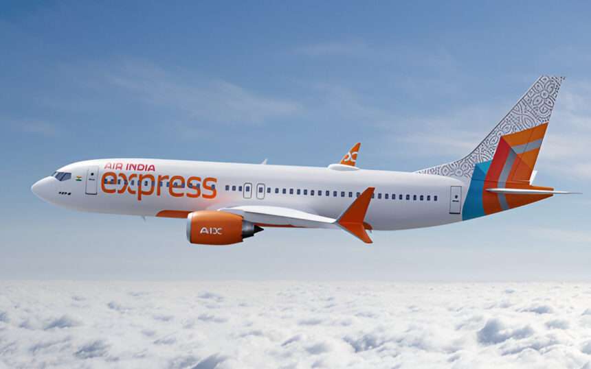 Render of an Air India Express 737-8 in flight.