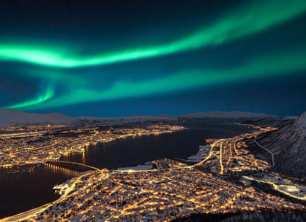 The Northern Lights over Tromsø, Norway