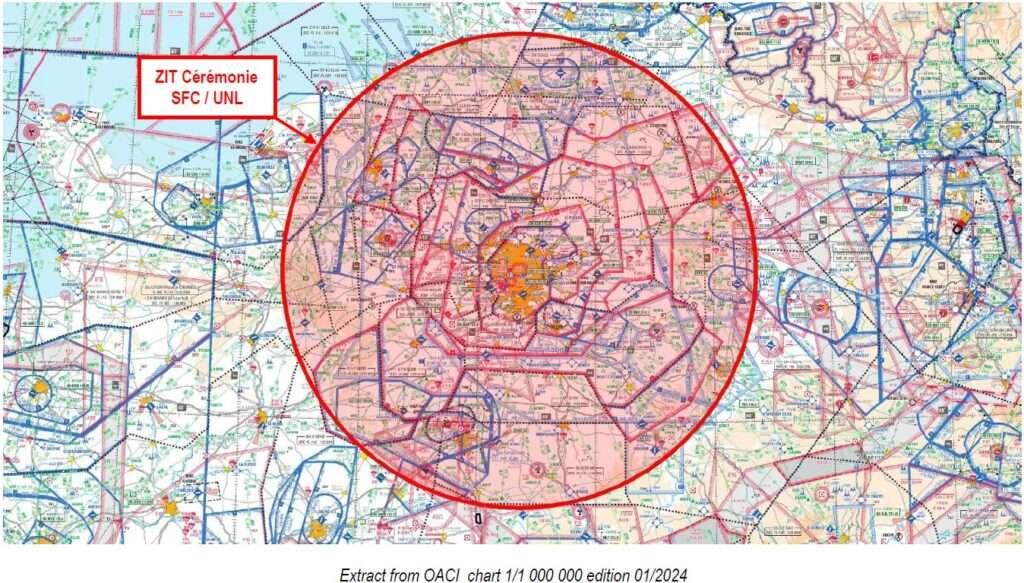 Map of 'no fly zone' for Paris Olympic Games opening ceremony