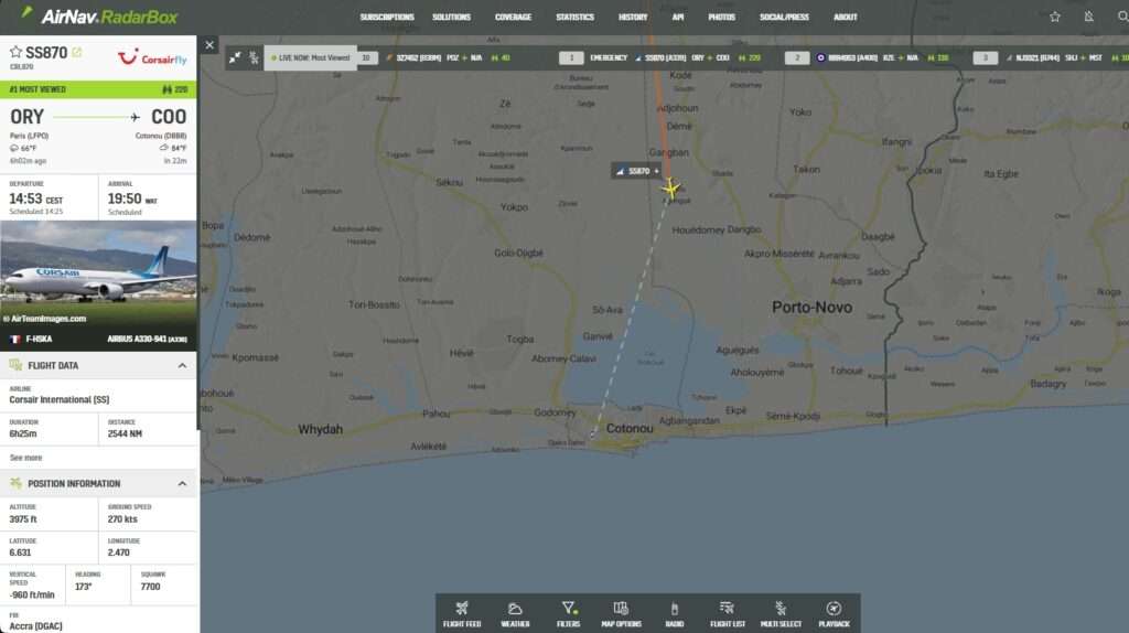 Corsair A330neo Paris-Cotonou Declares Emergency