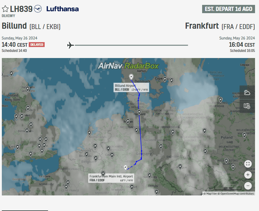 Lufthansa Flight Billund-Frankfurt Declares Emergency