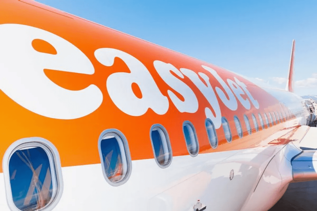 easyJet logo on the side of aircraft.