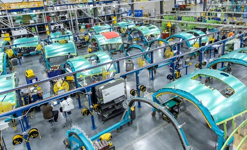 Spirit AeroSystems manufacturing production line.