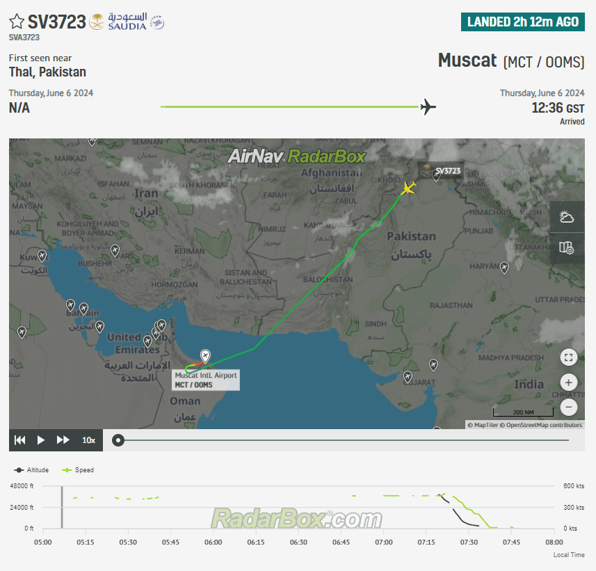 It has emerged that a SAUDIA Boeing 777 operating a flight between Islamabad and Jeddah has made an emergency landing in Muscat.