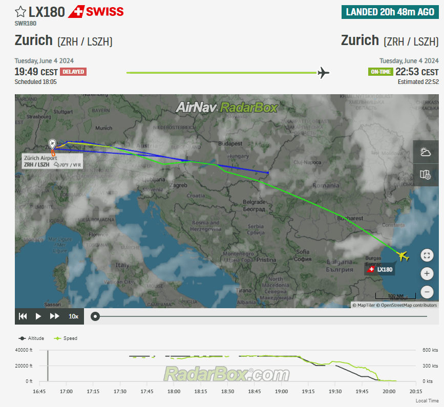 It has emerged that a SWISS Boeing 777 bound for Bangkok made a u-turn back to Zurich with a problem onboard the plane.