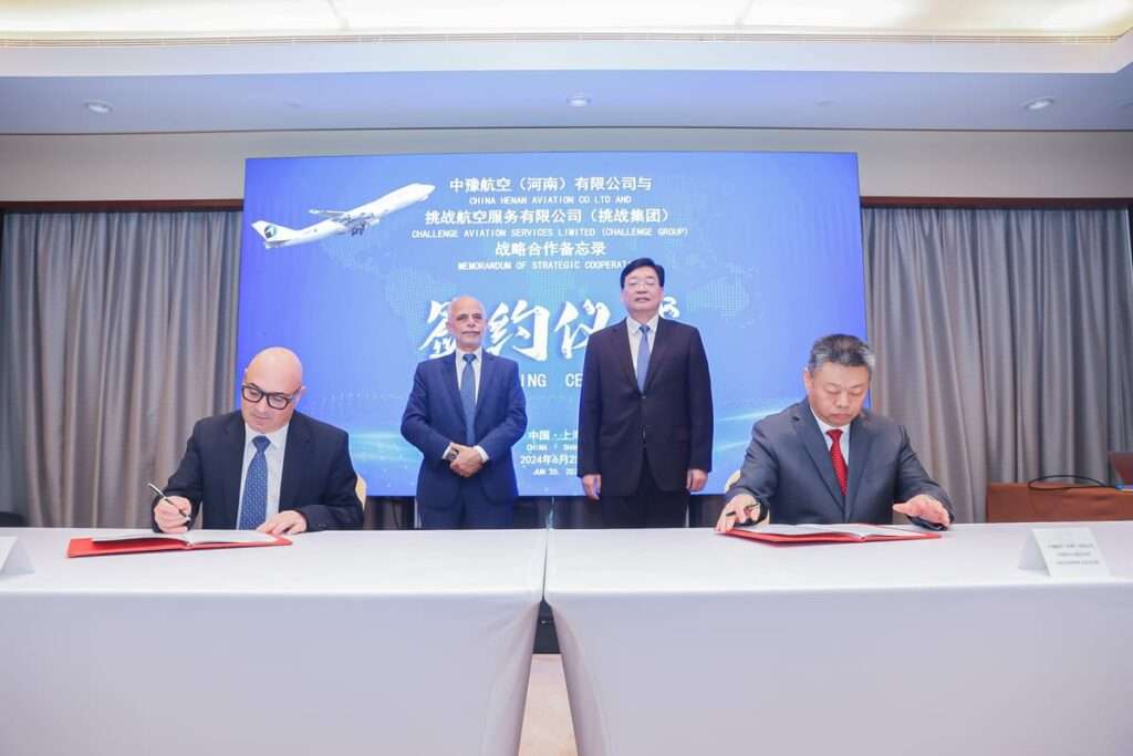 Challenge Group delegates sign new China air cargo agreement.