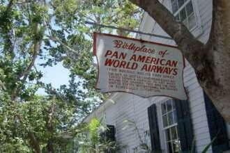 A Pan America office sign in Key West Florida, 1927
