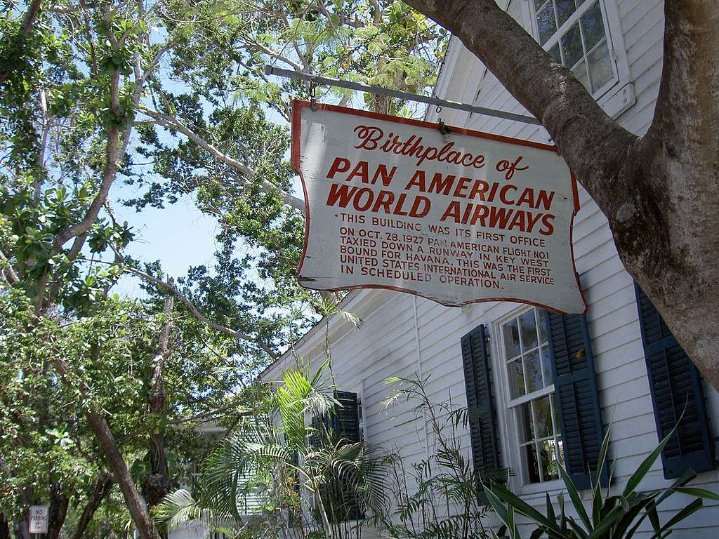 A Pan America office sign in Key West Florida, 1927