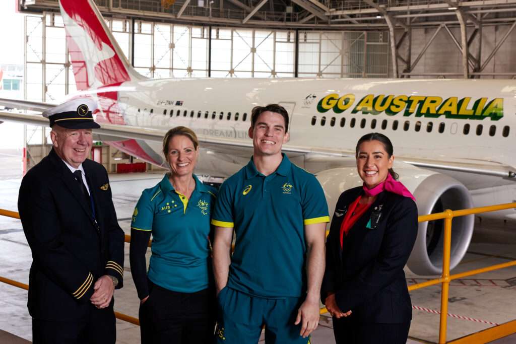 Qantas has unveiled a special livery on one of it's Boeing 787 aircraft to celebrate the participation of the Australia team in the upcoming Paris Olympics & Paralympic games 2024.