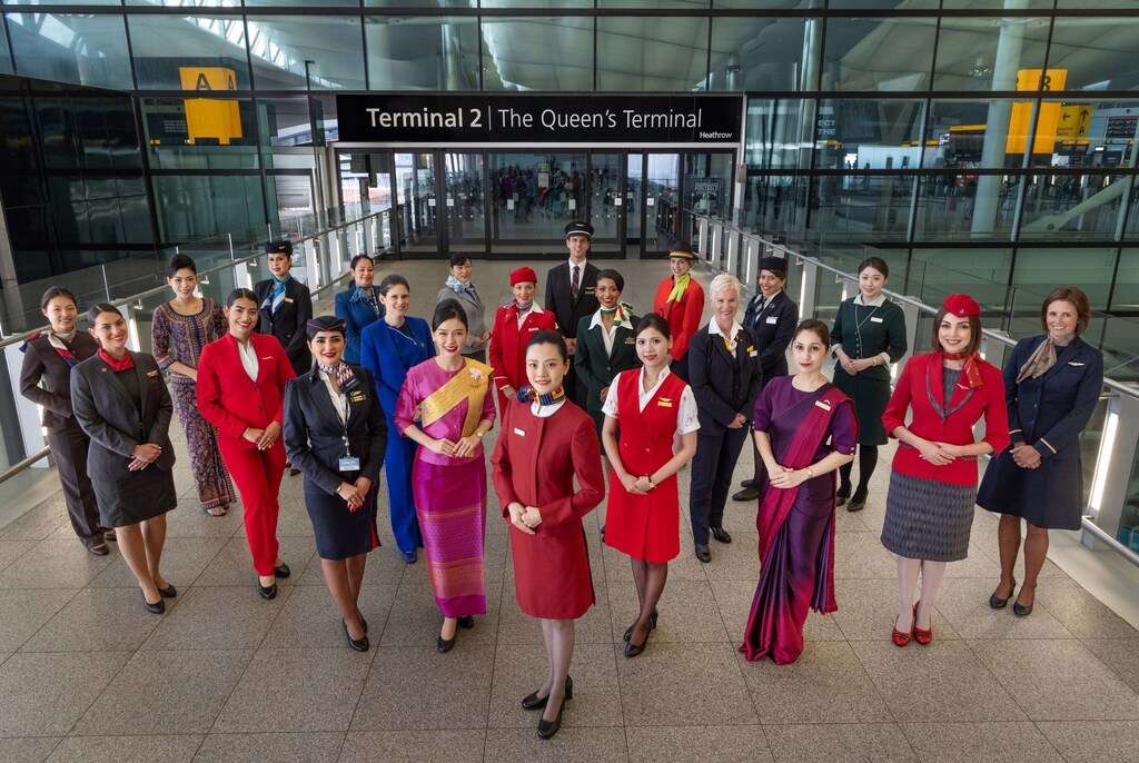 Airline staff as Star Alliance Heathrow T2 facility.