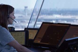 A Canada air traffic controller in the tower.