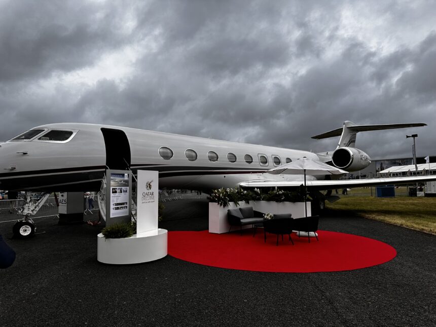 At the Farnborough Air Show 2024, AviationSource was invited to take a look inside the Qatar Executive Gulfstream G700.