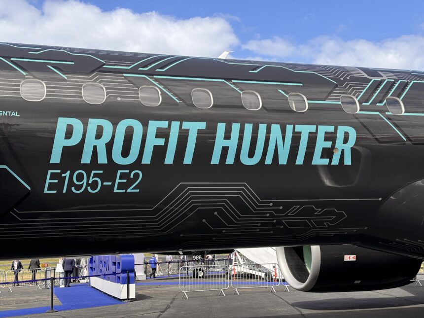 Via a media tour, AviationSource managed to take a look inside the Embraer E195-E2 aircraft known as The Profit Hunter.