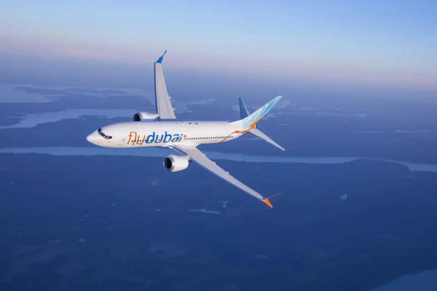 A flydubai Boeing 737 in flight.