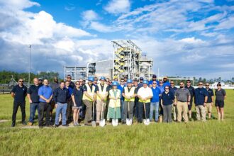 Rolls-Royce staff at groundbreaking ceremony at NASA Stennis Space Center.
