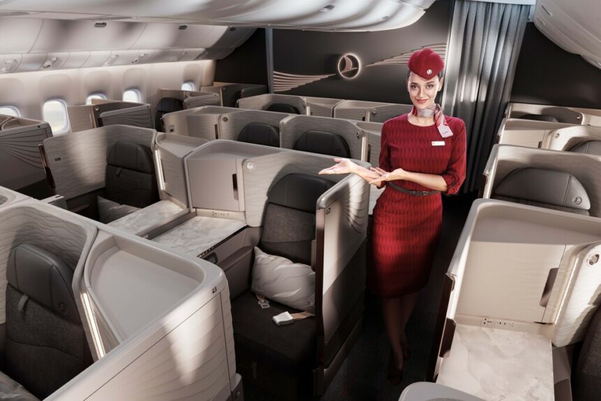 Cabin interior of Turkish Airlines Crystal Business Class Suite